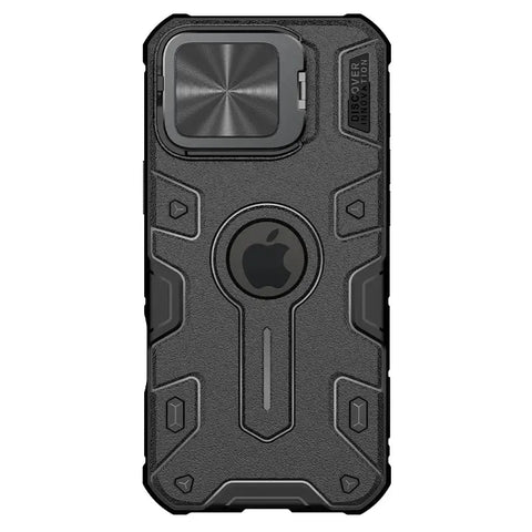 Magnetic Shockproof Case with Lens Holder for iPhone 16 Pro Max - Black
