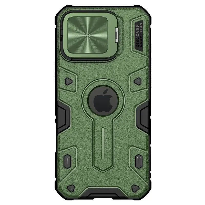 Magnetic Shockproof Case with Lens Holder for iPhone 16 Pro Max - Green