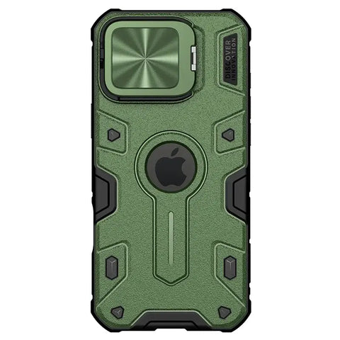Magnetic Shockproof Case with Lens Holder for iPhone 16 Pro Max - Green