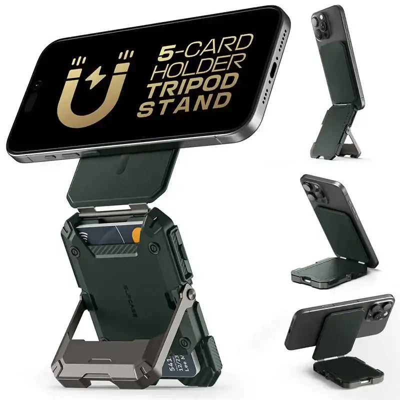 Magnetic Tripod Phone Stand & Card Holder – MagSafe Compatible & Adjustable Kickstand - Guldan