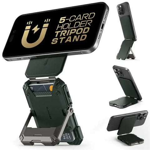 Magnetic Tripod Phone Stand & Card Holder – MagSafe Compatible & Adjustable Kickstand - Guldan