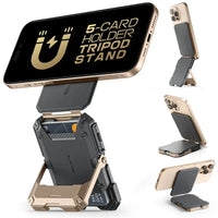 Magnetic Tripod Phone Stand & Card Holder – MagSafe Compatible & Adjustable Kickstand - Desert