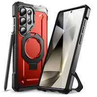 UB Grip Anti-Scratch Heavy Duty Rugged Magnetic Case with Kickstand for Samsung Galaxy S25 Ultra - Ruddy