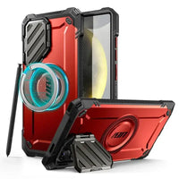 UB Mag XT Heavy Duty Rugged Magnetic Case for Samsung Galaxy S25 Ultra with Camera Cover & Kickstand - Ruddy