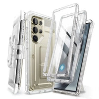 UB Pro Heavy Duty Rugged Case for Samsung Galaxy S25 Ultra with Dual Front Frames & Built-in Screen Protector - Clear