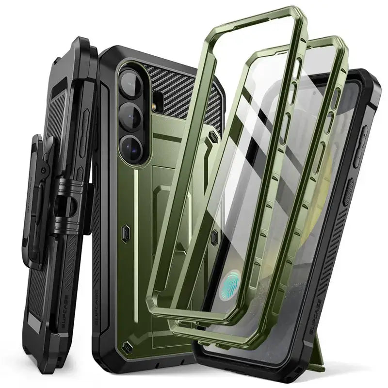UB Pro Heavy Duty Rugged Case for Samsung Galaxy S25 with Dual Front Frames & Built-in Screen Protector - Guldan